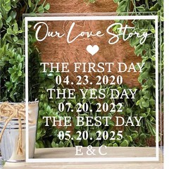 Wedding Sign Decals Wedding Party Decoration Stickers Date Personalized Selfi…