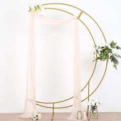GOLD 7.5 ft Crescent Moon Metal Floral Display Frame Arch BACKDROP STAND Party