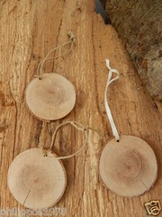 6 wooden tags from greek olive branch or other – wedding decoration -wood slice