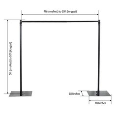 10 ft x10 ft BLACK Photography Backdrop Heavy Duty Stand Kit Background Wedding