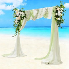 Artificial Flower Arch Kit Silk Arrangement Drapes Wedding Backdrop Decor Set