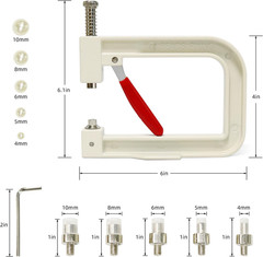 Troyune Pearl Setting Machine, Pearl Hand Press Tools with White Pearl Beads, Ri