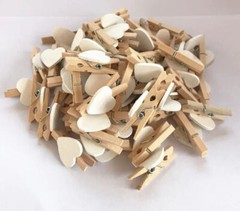 Mini Heart-Shaped Wooden Clips: Photo/Paper/Clothes Pegs for Home Decor