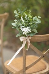 Ling’s Moment White & Sage Aisle Pew Artificial Flowers Babysbreath Arrangeme…