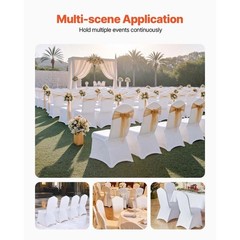 50PCS White Spandex Chair Covers for Events, Parties, and Weddings