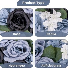 12 pcs Flower Wall Panel 15x15in Artificial Silk Rose Backdrop for Wedding Party