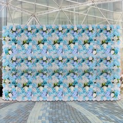 Silk Flowers Wall Panels for Wedding Backdrop 6 Packs Blue Artificial Floral