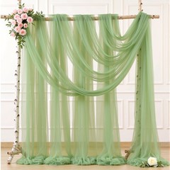 12 Panels Sage Green Wedding Arch W(30″) x H(19ft), 12 Panels,