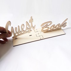 Khaki Wooden Guest Book Stand Sign Freestanding Rustic Wedding Party Decoration