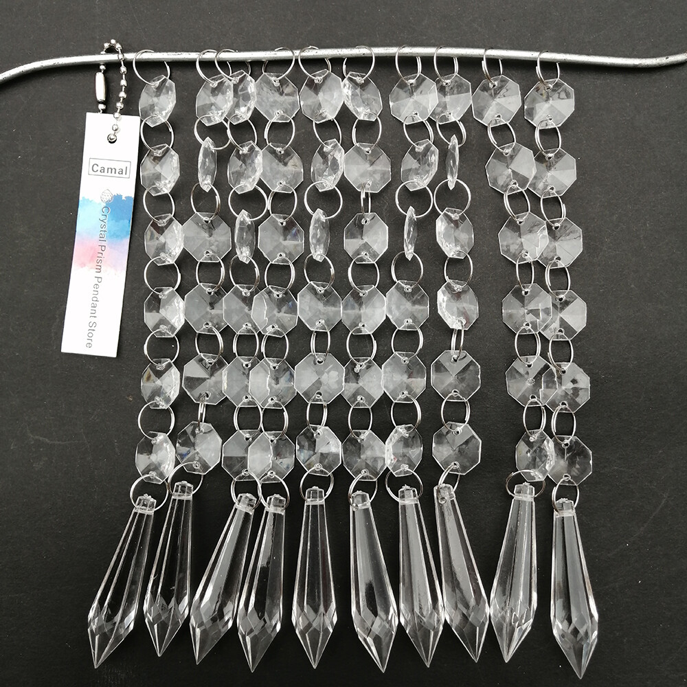 30pcs 50mm Long Cone Pendant Acrylic Bead Garland Chain Party Curtain Wedding