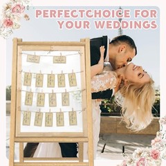 BALAPET Rustic Wedding Seating Chart Frame w/ 20 Printable Cards & Clips 24×18”