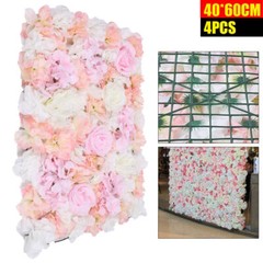 Artificial Rose Silk Flower Wall Panel Wedding Party Backdrop Decor 60cmX40cm