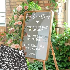 Wedding Sign Decals Wedding Party Decoration Stickers Date Personalized Selfi…
