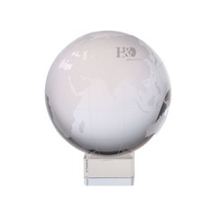 100mm Genuine Crystal World Globe Earth Sphere Etched Frosted Glass Ball