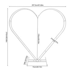 Metal Heart Shaped Wedding Arch Backdrop Stand White for Wedding Ceremony Decor