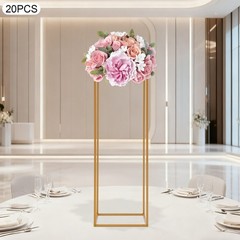 20PCS Geometric Flower Stand,27*27*80cm Metal Flower Stand,Wedding Flower Stand