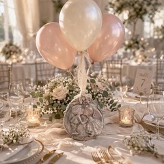 Vintage Romantic Resin Balloon Weight Anchors Set of 4, Soft Gold Wedding Decor