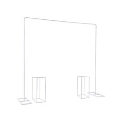 6.56*6.56ft Balloon Stand with 2 Flower Stands Metal Wedding Backdrop Stand