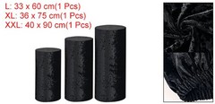 Set of 3 Cylinder Spandex Stand Covers, Black, Velvet Fabric-Large