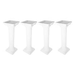 Roman Column 4 Piece Set White, Wedding Decorative Pillars Adjustable Height