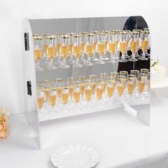 Silver 25″ Foam 2-Tier Wine Glass Rack Champagne Flute Holder Stand Events