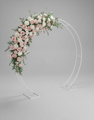 Elegant White Metal Garden Arch 6.5ft Curved Wedding Backdrop Frame