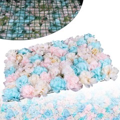 12PCS Artificial Flower Wall Panel White Hydrangea Rose Wedding Backdrop Decor