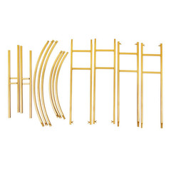 86.7 In. X 59.1 In. Gold Metal Double Tube Wedding Arch Backdrop Decoration Stan
