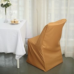 10 pcs Gold LIFETIME Folding CHAIR COVERS Slipcovers Polyester Supplies Event