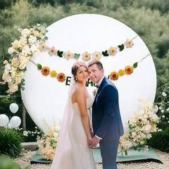 Round Backdrop Stand 6.5 FT Cover Free Fabric Photo Background for Wedding Party