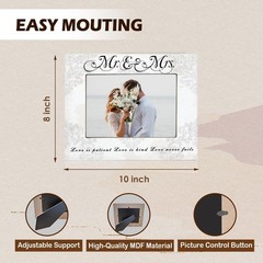 Mr and Mrs Picture Frame, Wedding Engagement Gifts for Couples Newlyweds Brid…