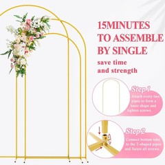 All-Occasion Gold Arch Backdrop Stand Set – 7.2FT, 6.6FT, 6FT for Elegant Decor