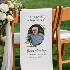 Customized Photo Reserved Memorial Wedding Chair Fabric Sign
