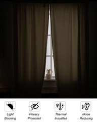 SMILETIME Ivory White 108in Long Velvet Curtains with Rod Pocket Thermal Insu…