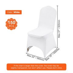 Uimoso 150PCS White Stretch Spandex Folding Chair Covers for Wedding PartyDining
