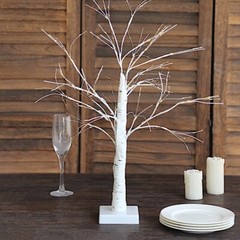 White 2 feet Battery Operated LED Lighted Artificial Birch TREE Party Events