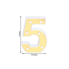 6″ tall GOLD 5 LED Lighted Marquee Numbers Sign Party Wedding Events Decorations