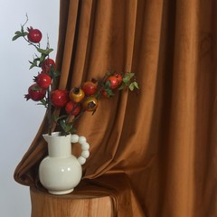 Roslynwood 96-inch Length Brown Velvet Curtains for Bedroom, Rod Pocket Heavy…