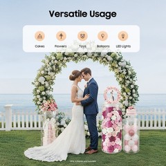 3 Pcs Round Cylinder Pedestal Stand For Wedding Party Display Stand Decor Clear