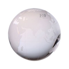 100mm Genuine Crystal World Globe Earth Sphere Etched Frosted Glass Ball
