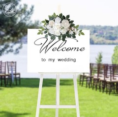 Odouzy Wedding Arch Flowers Kit White Floral Swag & Drapes Set of 3