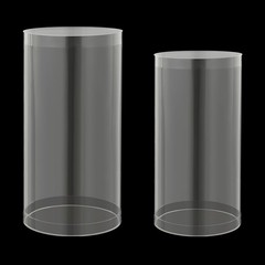 3 Pcs Round Cylinder Pedestal Stand For Wedding Party Display Stand Decor Clear