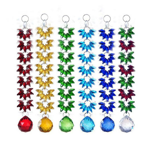 6Pcs Garland Spectra Chakra Suncatcher Hanging Crystal Ball Pendant Prism Maker