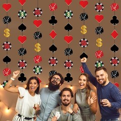 Blosssound 8 Pieces Casino Theme Party Decorations Casino Party Hanging Garla…
