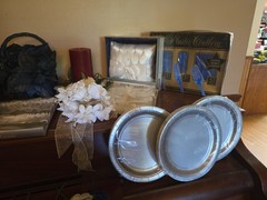 Wedding Accessories And Decorations Lot – Silver, White, Royal Blue