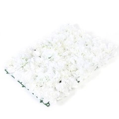 Durable Flower Wall with Milky White Simulated Flowers, Waterproof,
