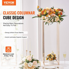 10 PCS 31.5 In./80 Cm Wedding Flower Stand Metal Vase Column Geometric Stands Go
