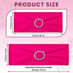 Pack of 10 Spandex Chair Sashes with Elegant Silver Buckle – Magenta