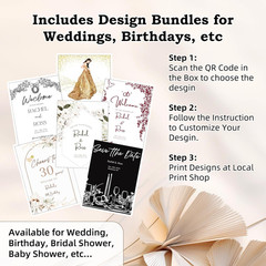 Wedding Sign Holder, Adjustable Welcome to Our Wedding Sign Stand W/Design Bundl