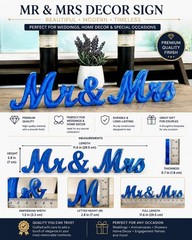 Mr & Mrs Decor Sign Blue Wedding Table Decoration Anniversary Gift